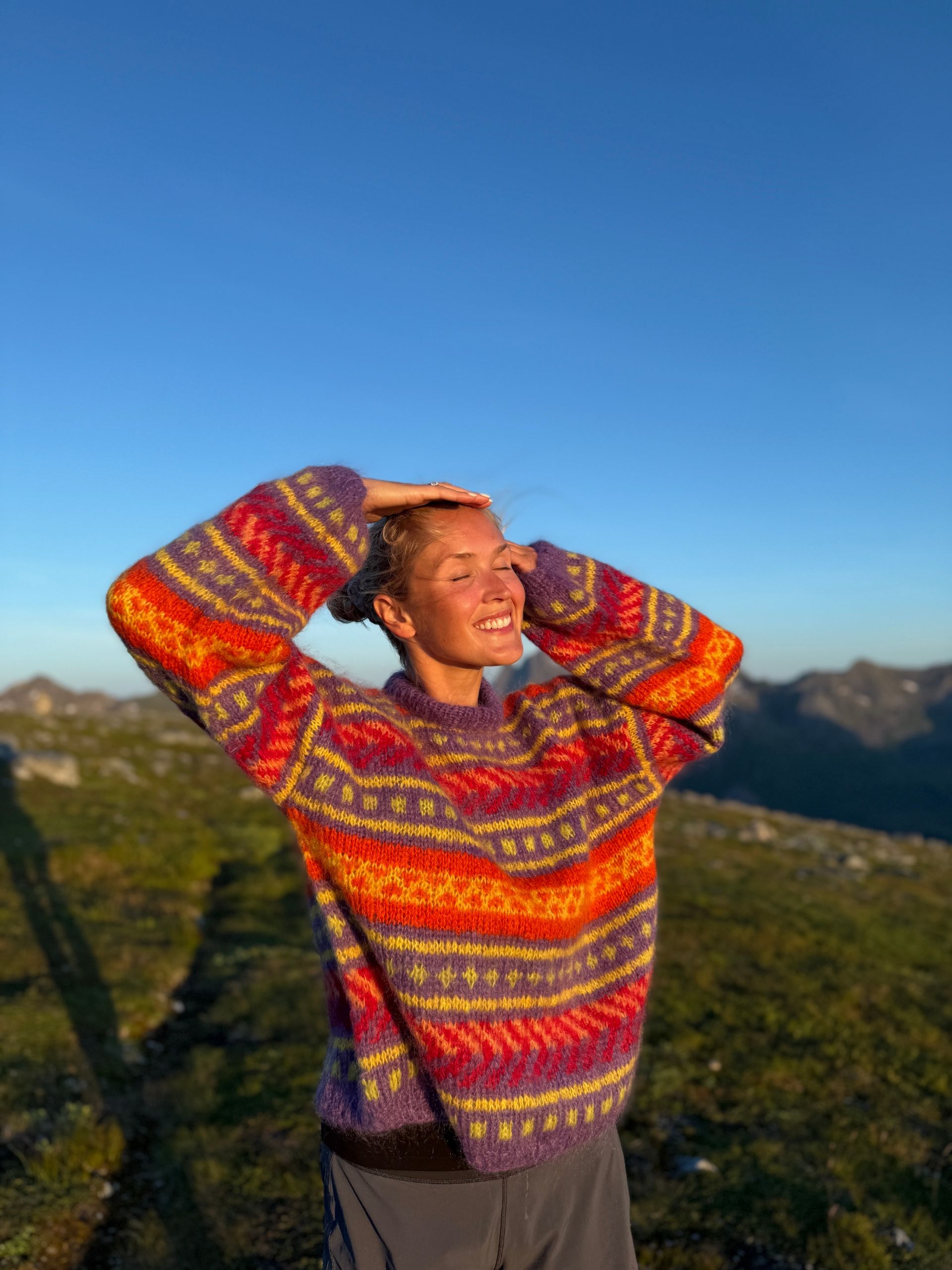 IR 02-01f Hanami Pullover ("Påfugl in Paris"-wolle)