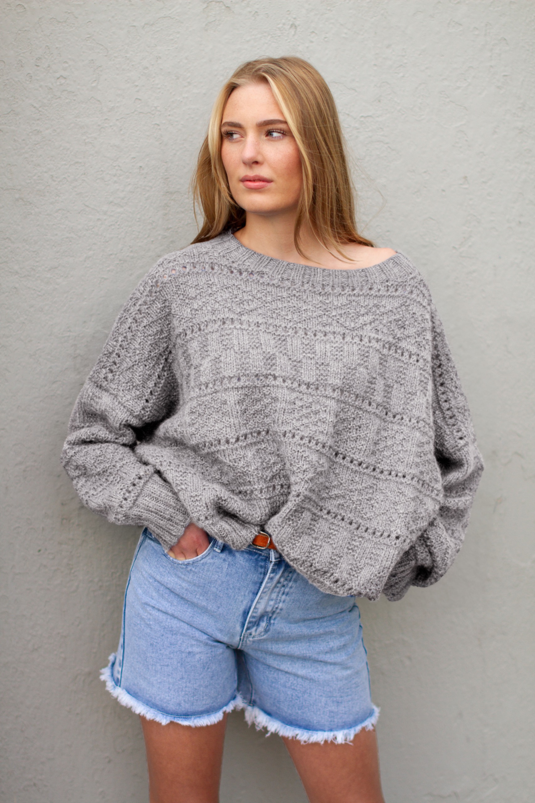 BROOKE Pullover hellgrau meliert