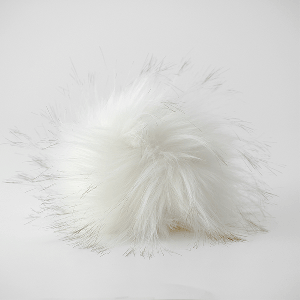 Quaste groß weiß/braun