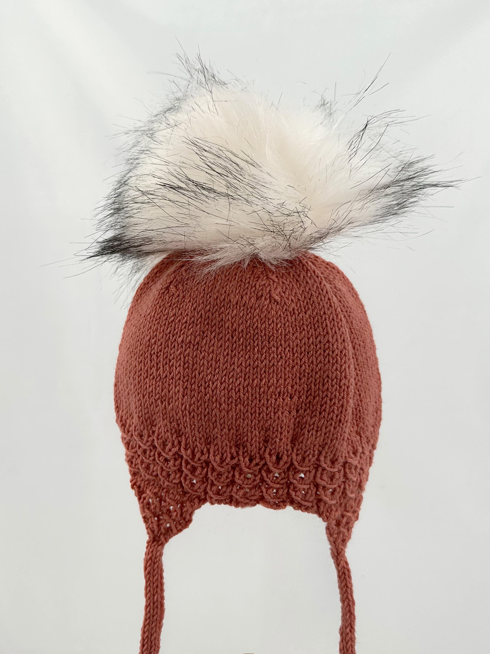 Pompon, Acryl, 9–11 cm, Weiß/Schwarz