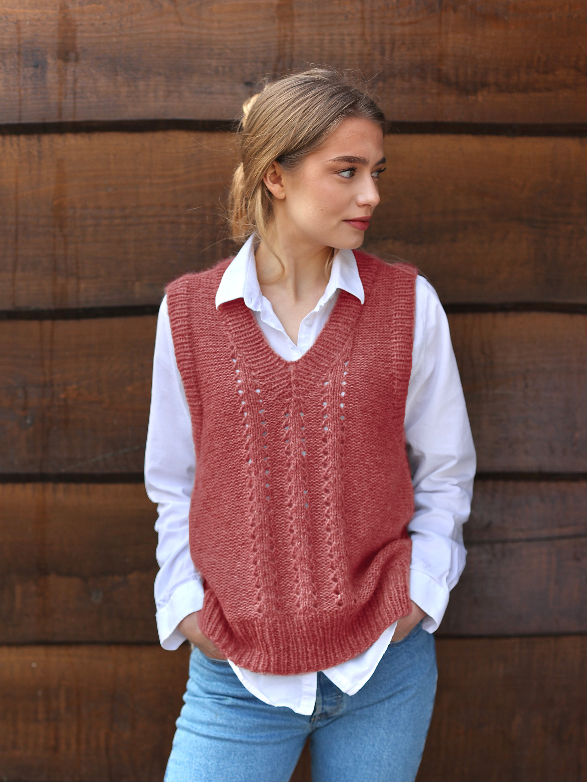 EAST Weste lachsrosa