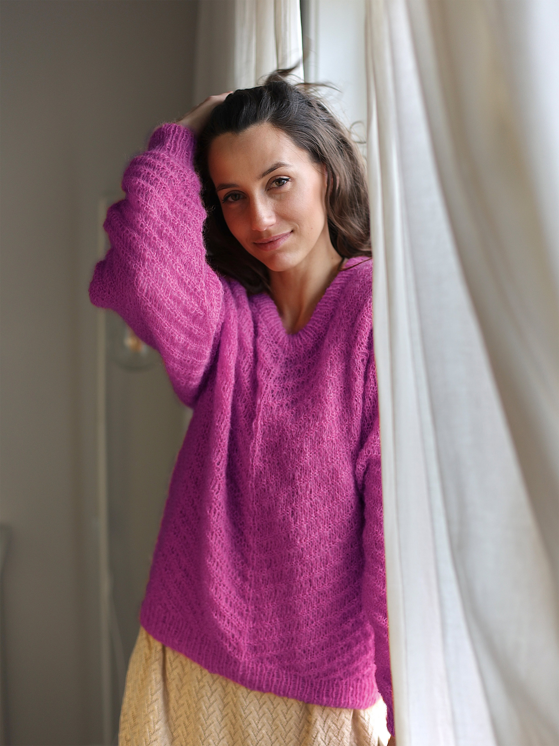 322S-12o MOWENA Pullover Blau-Rosa