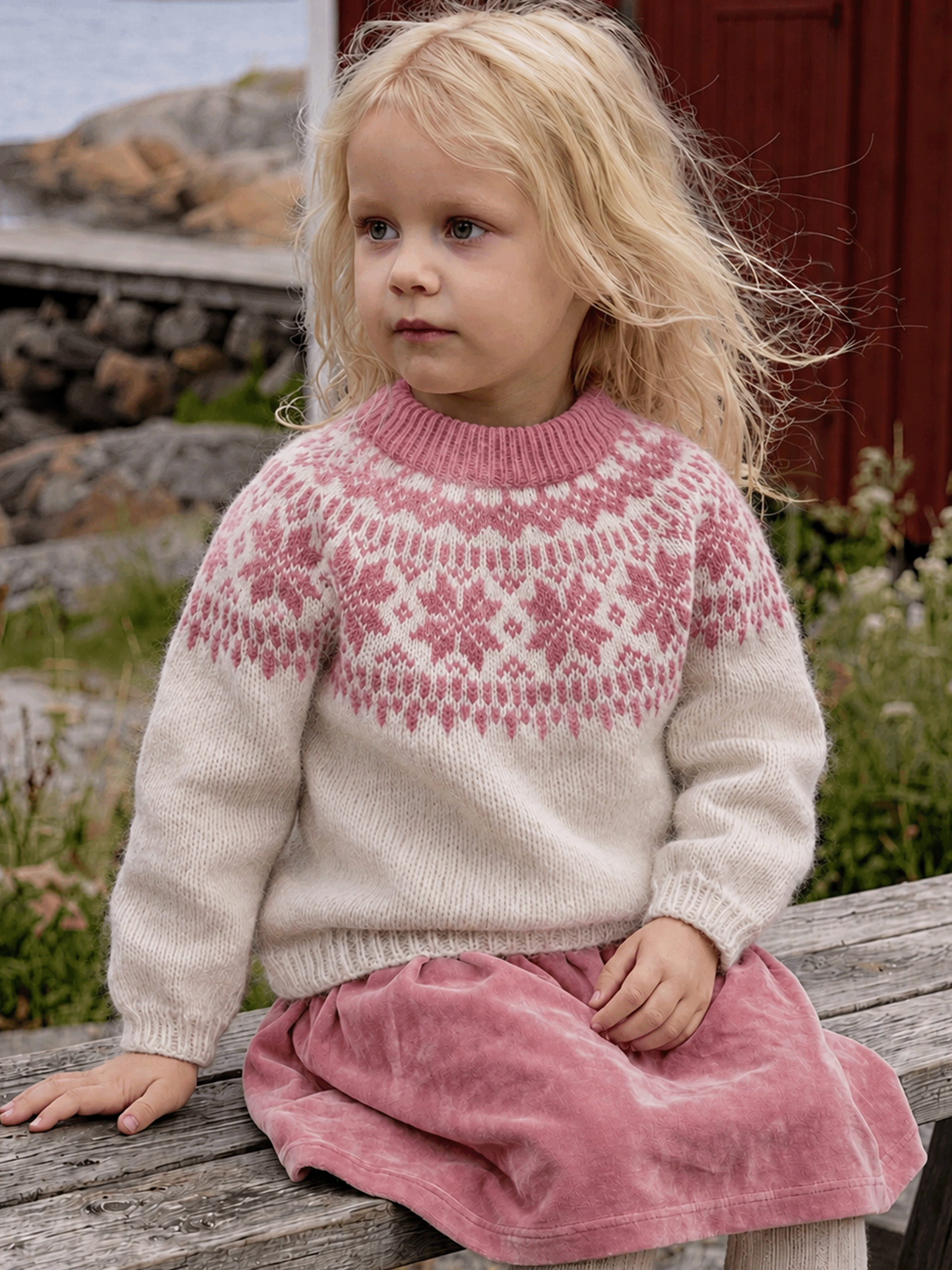 621MS-27f Chunky selbu pullover mini (Dream)