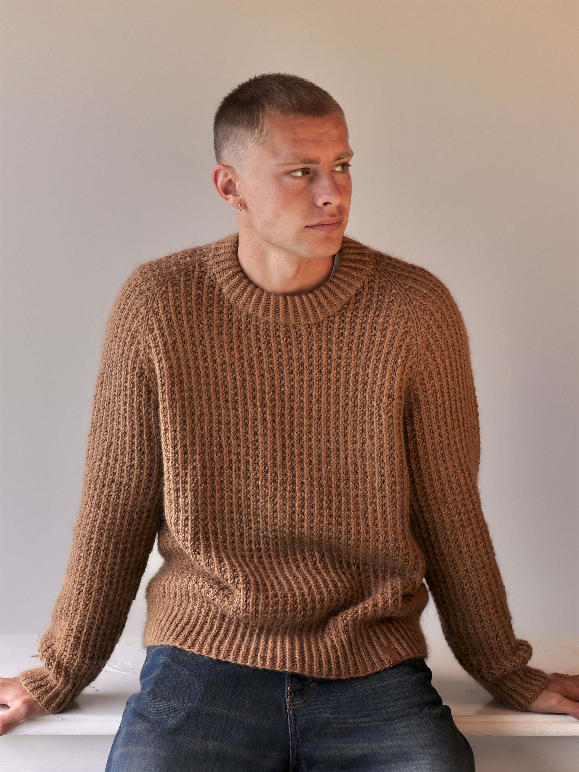 424S-12b SOIE SUPERIOR Herren Pullover 