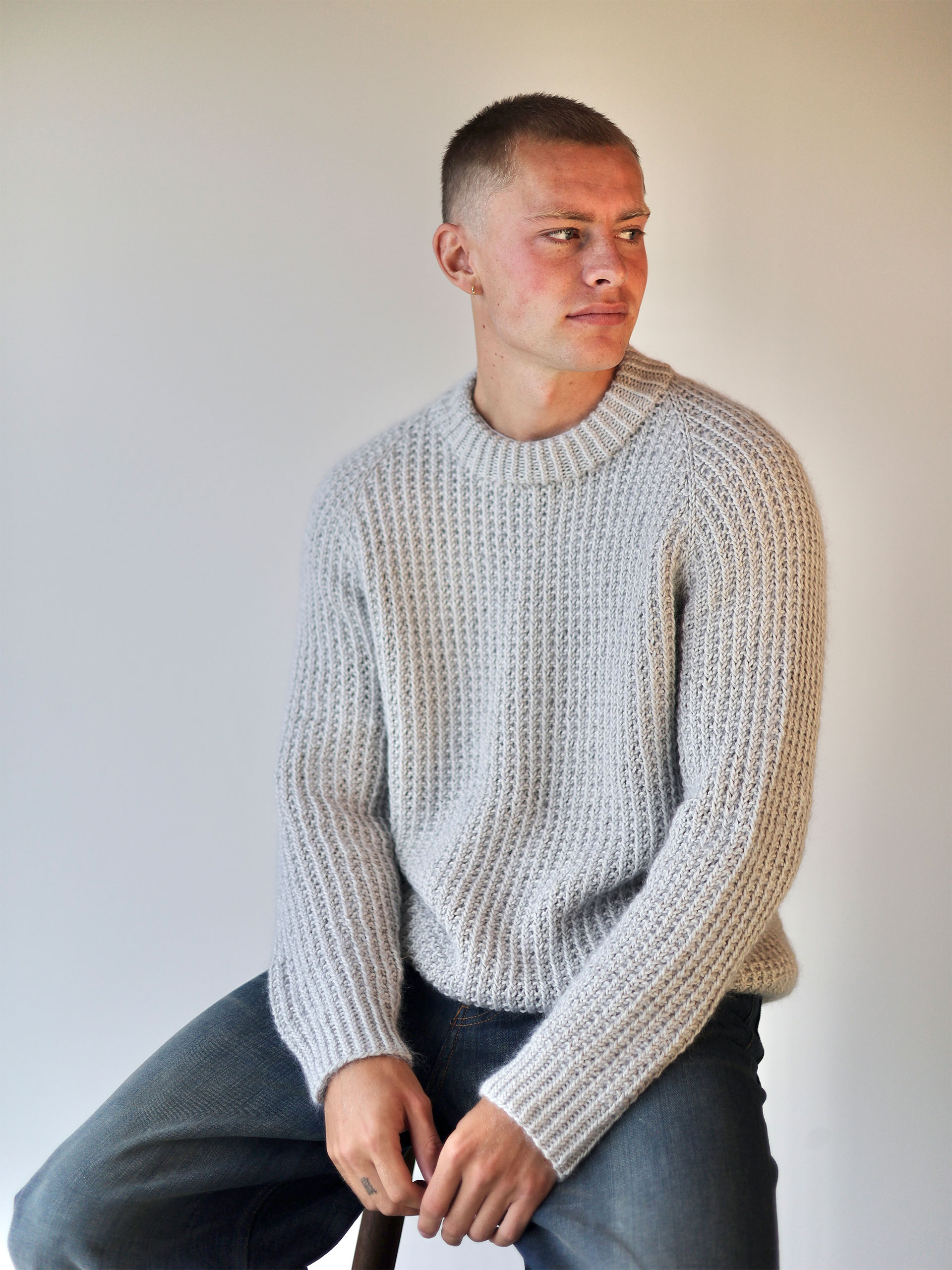 424S-12c SOIE SUPERIOR Herren Pullover 