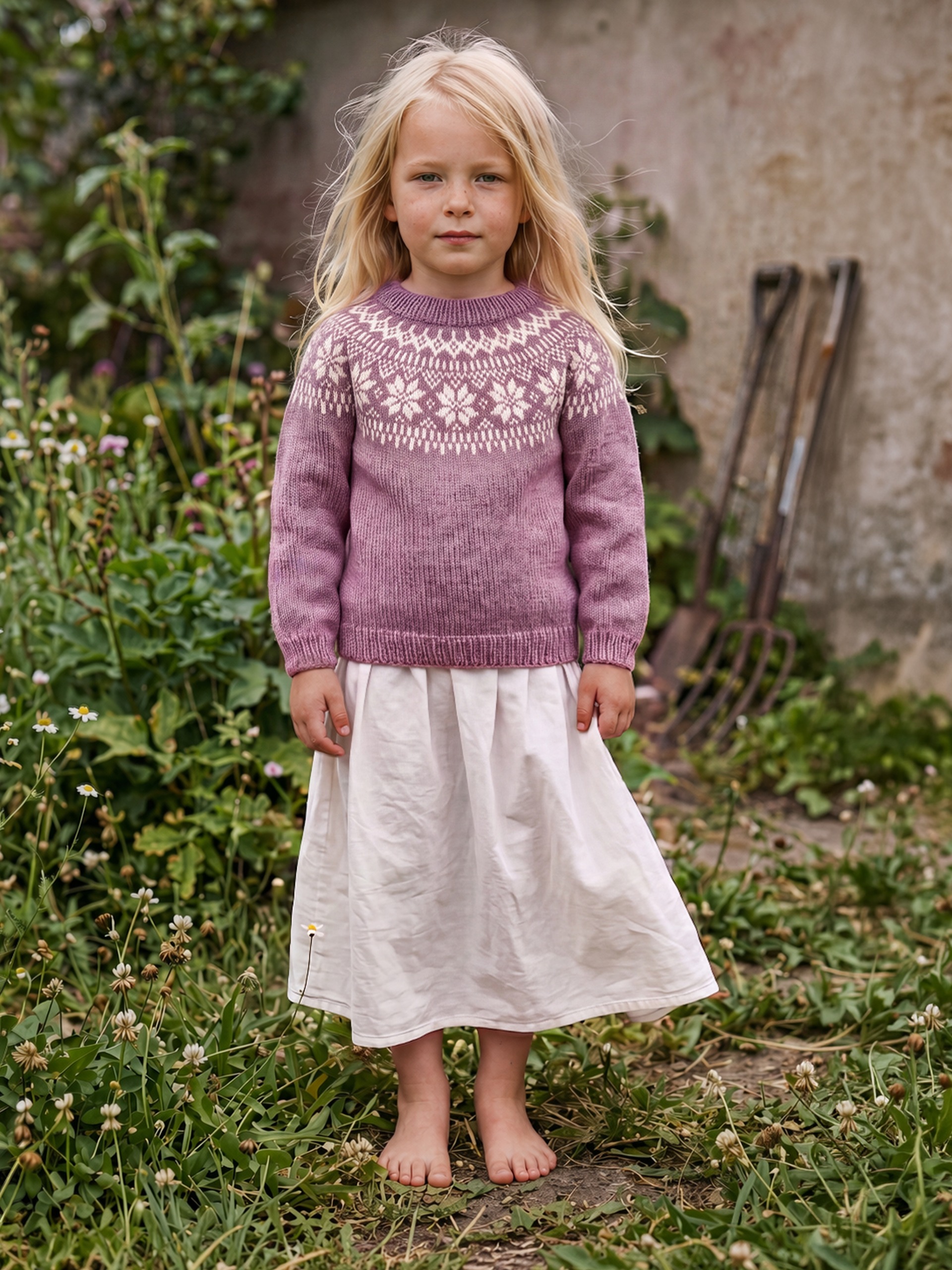 621MS-03c Chunky selbu pullover mini