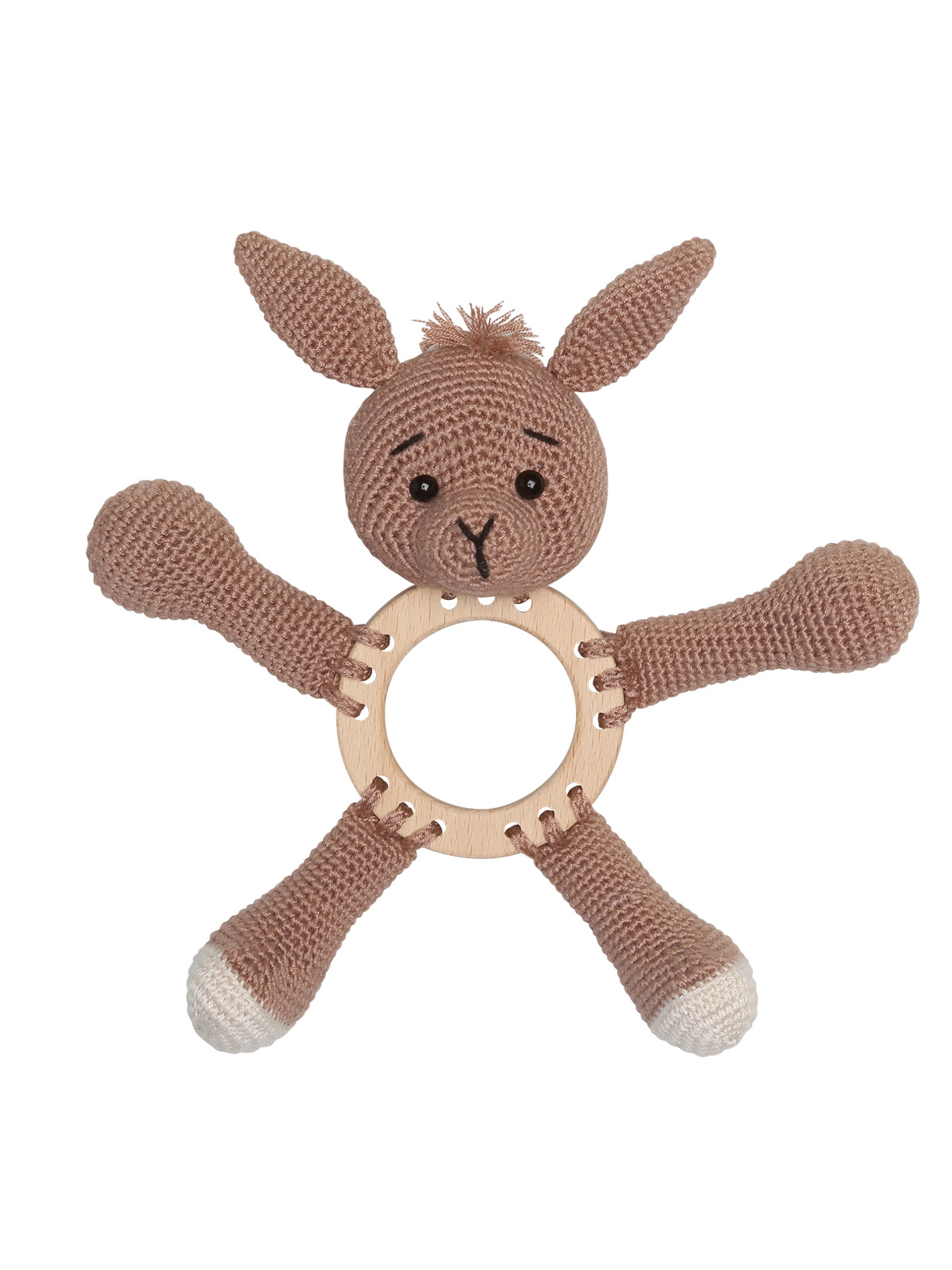 Bunny on ring - Baby- braun 