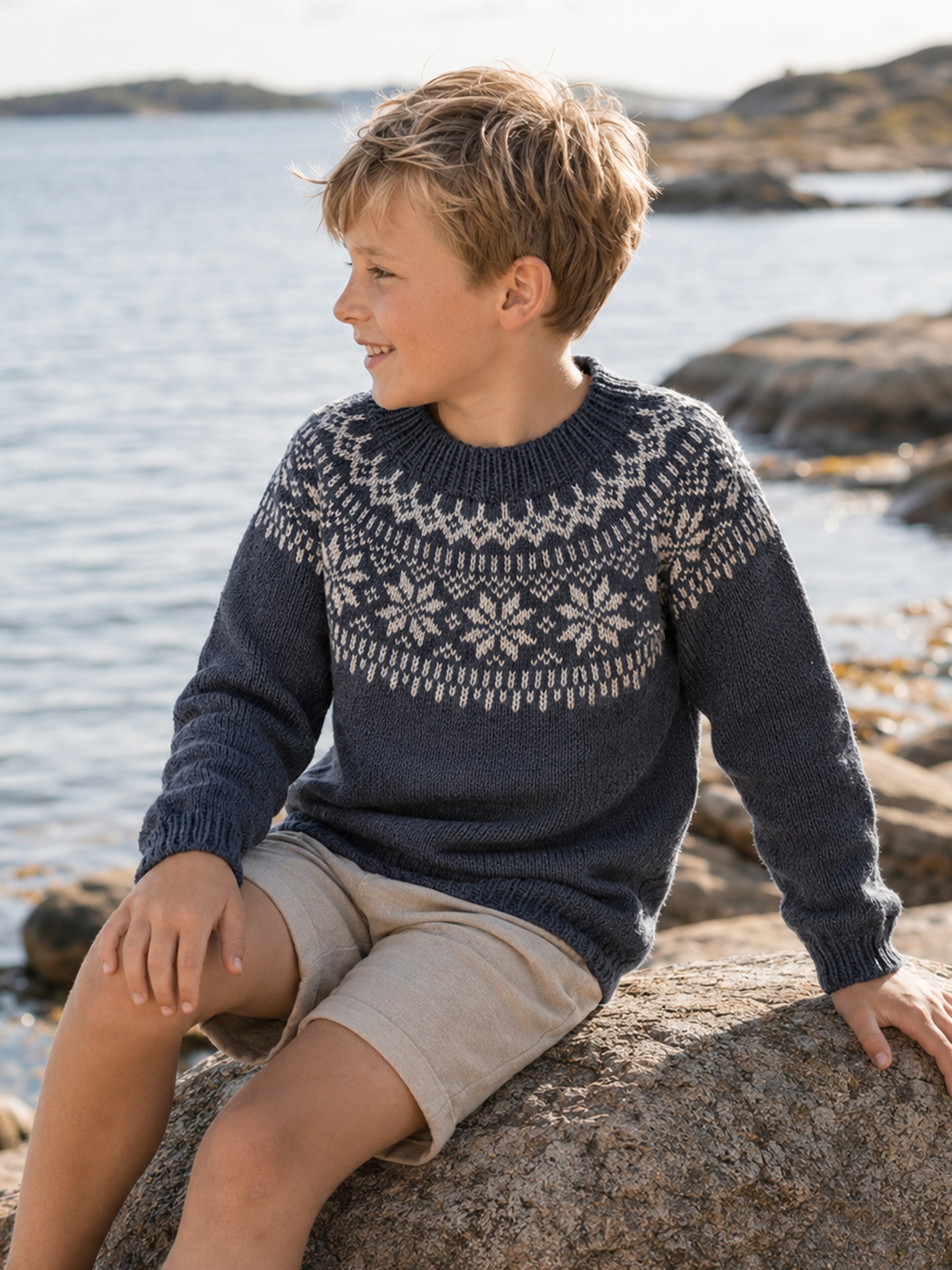 621MS-03g Chunky selbu pullover mini (Merinor)