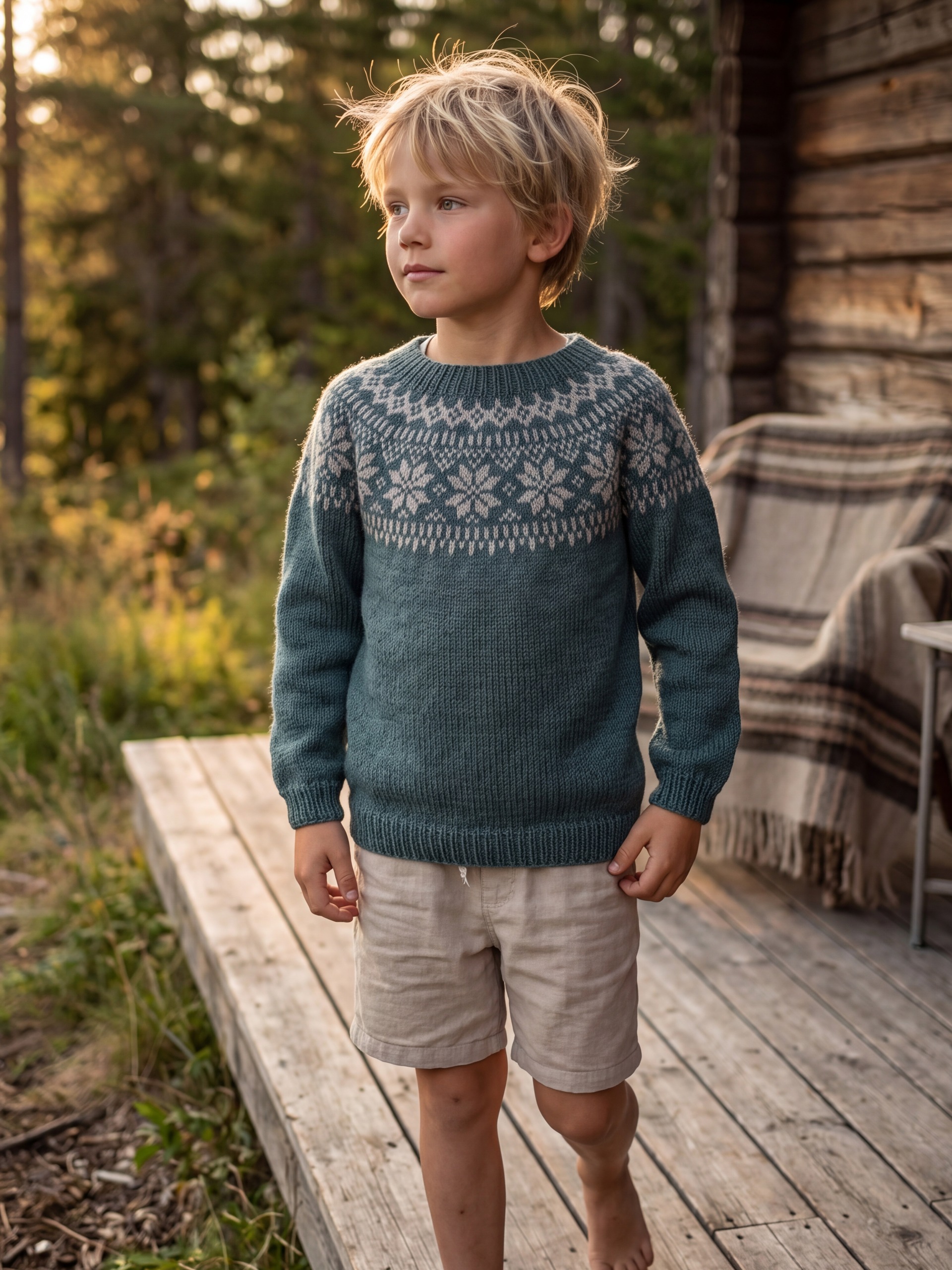 621MS-03h Chunky selbu pullover mini (Merinor)