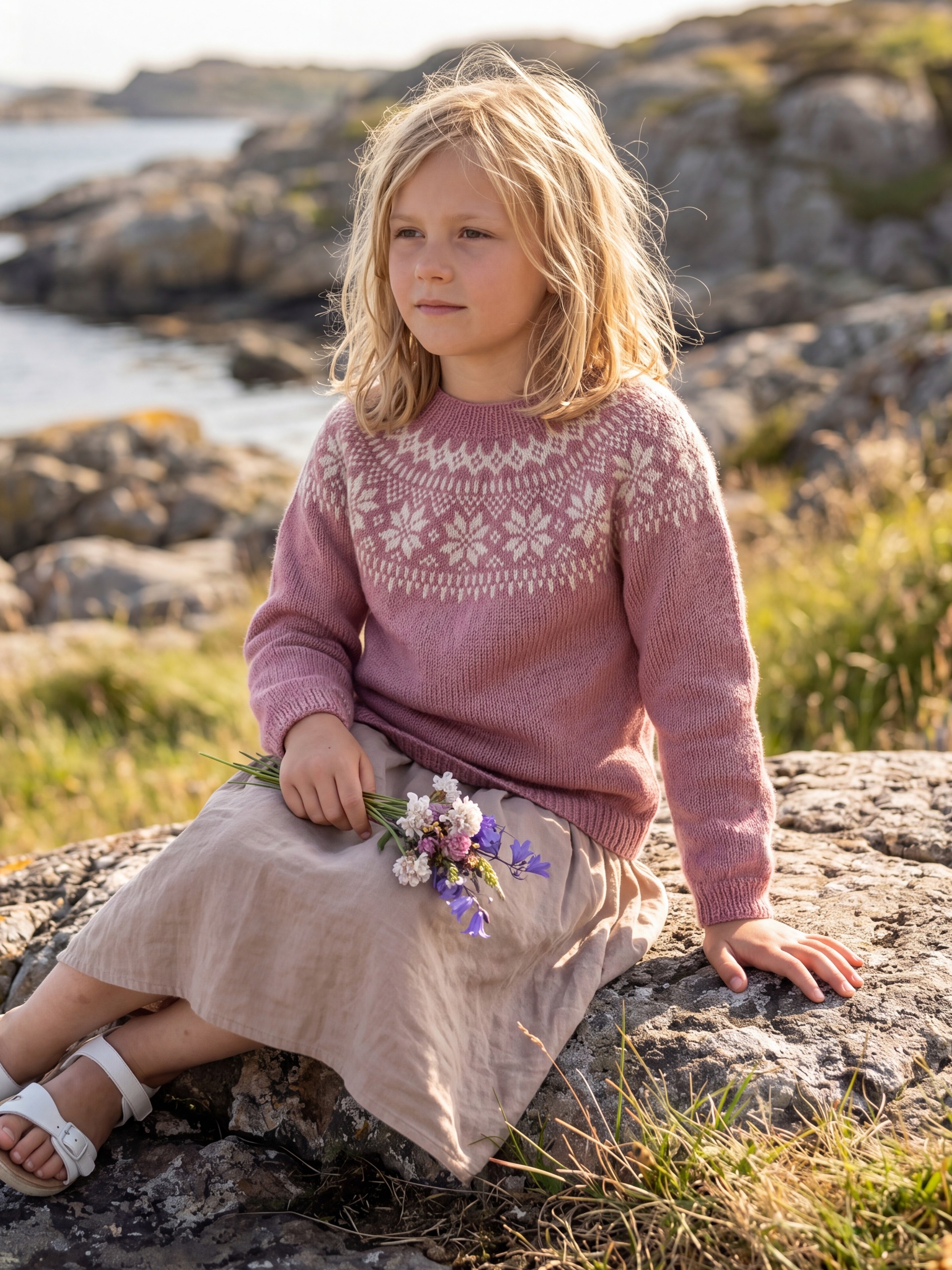 621MS-03i Chunky selbu pullover mini