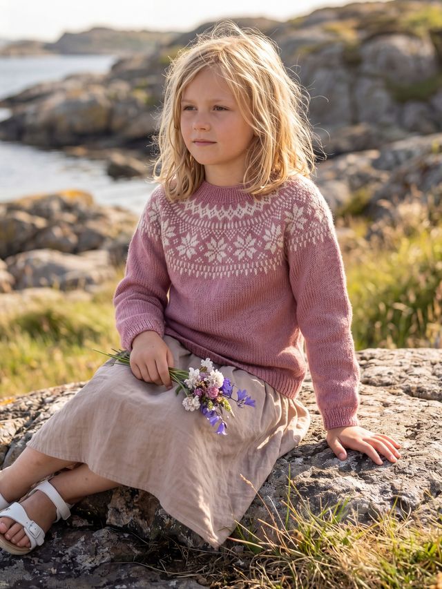 621MS-03i Chunky selbu pullover mini