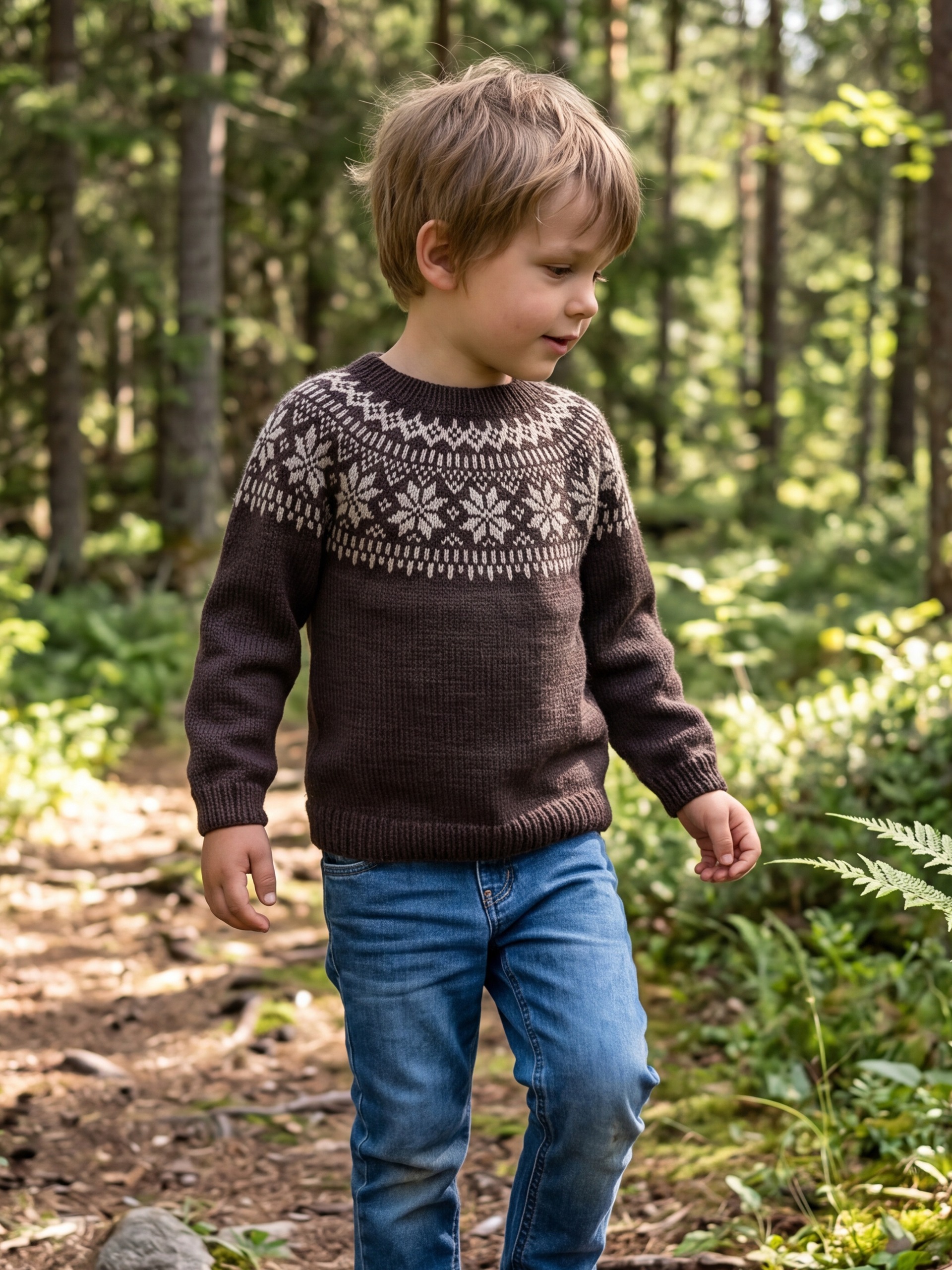 621MS-03l Chunky selbu pullover mini (Merinor)