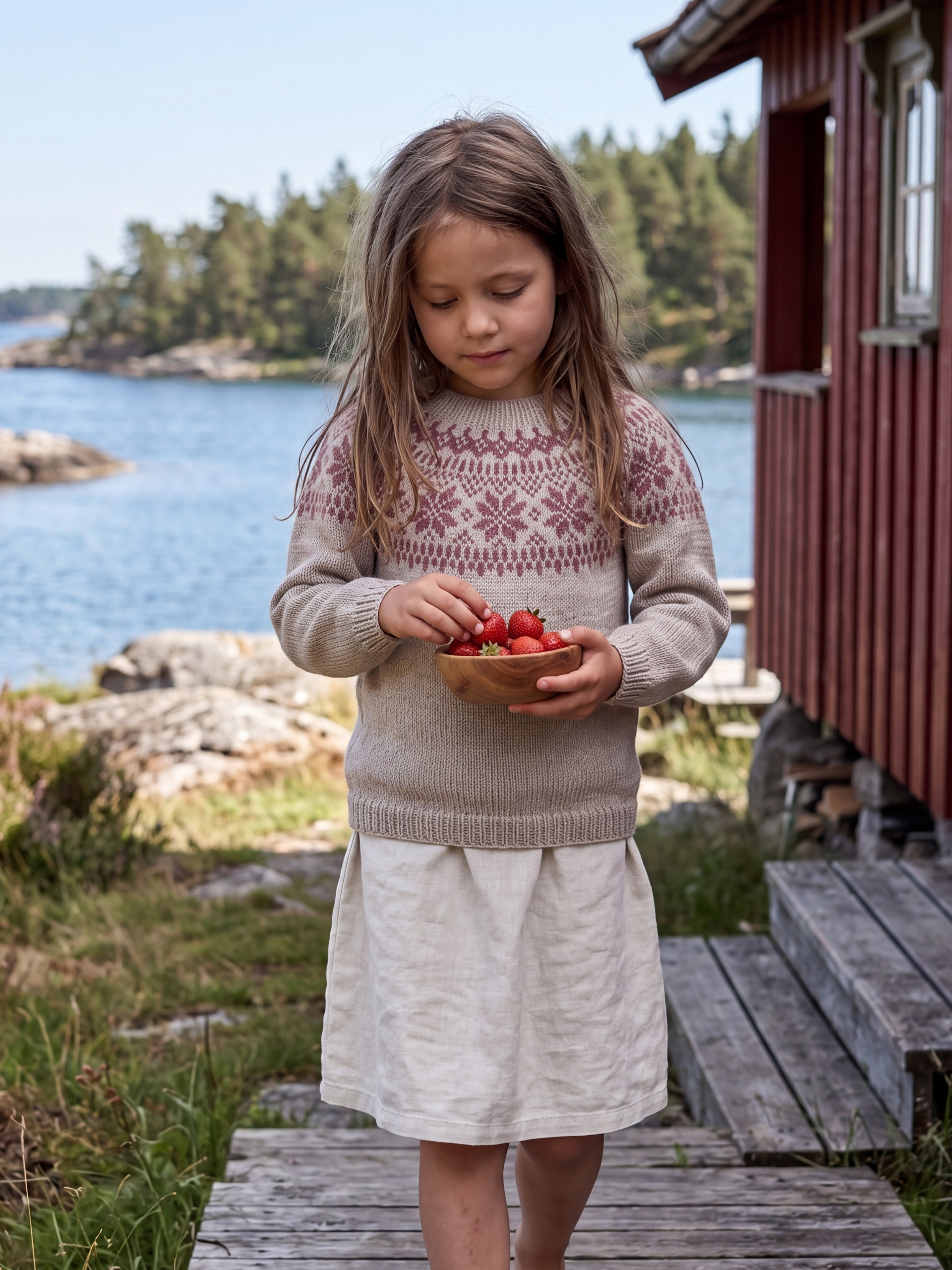 621MS-03k Chunky selbu pullover mini (Merinor)