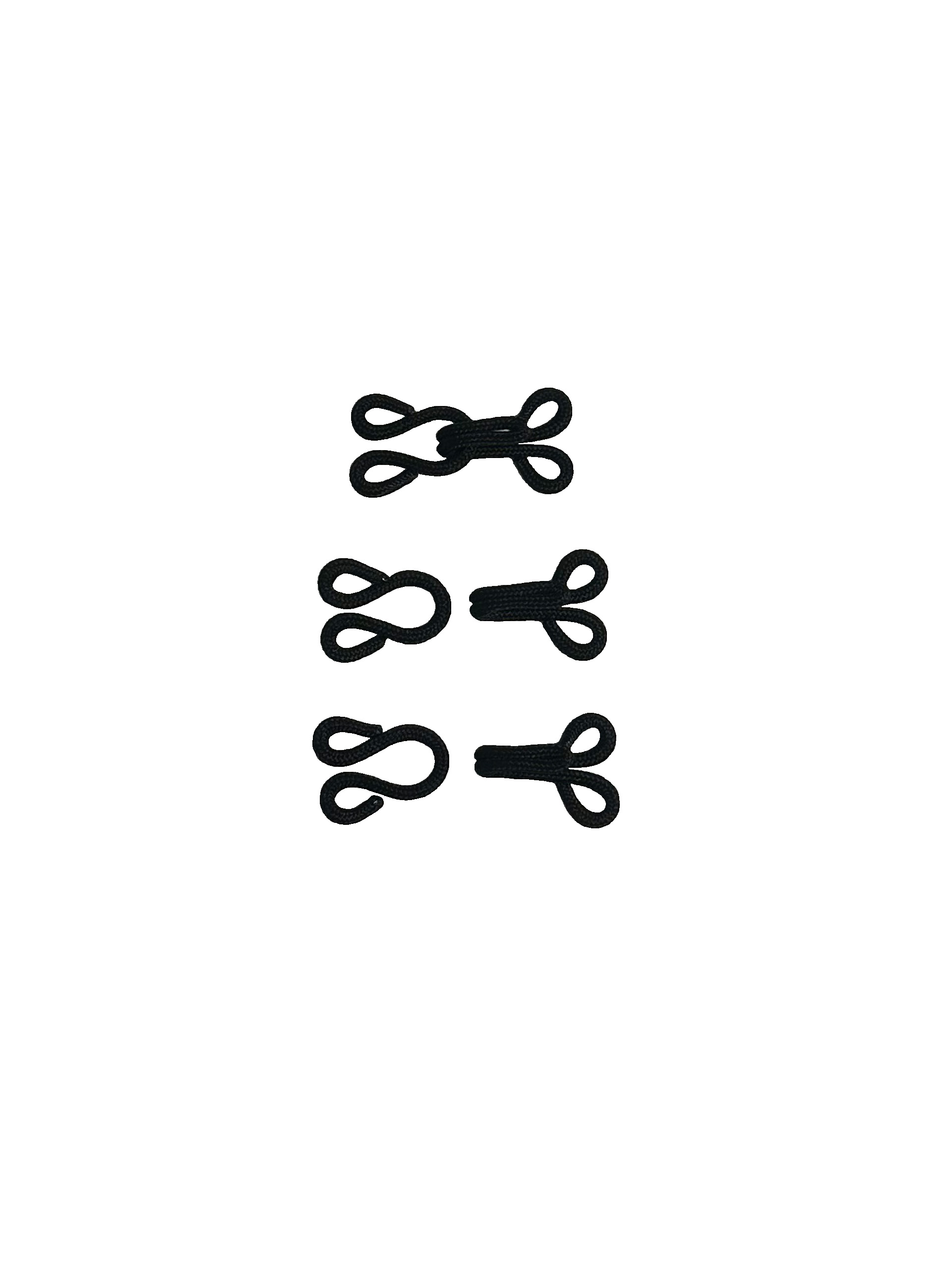 Fellhaken schwarz (3 Paar)