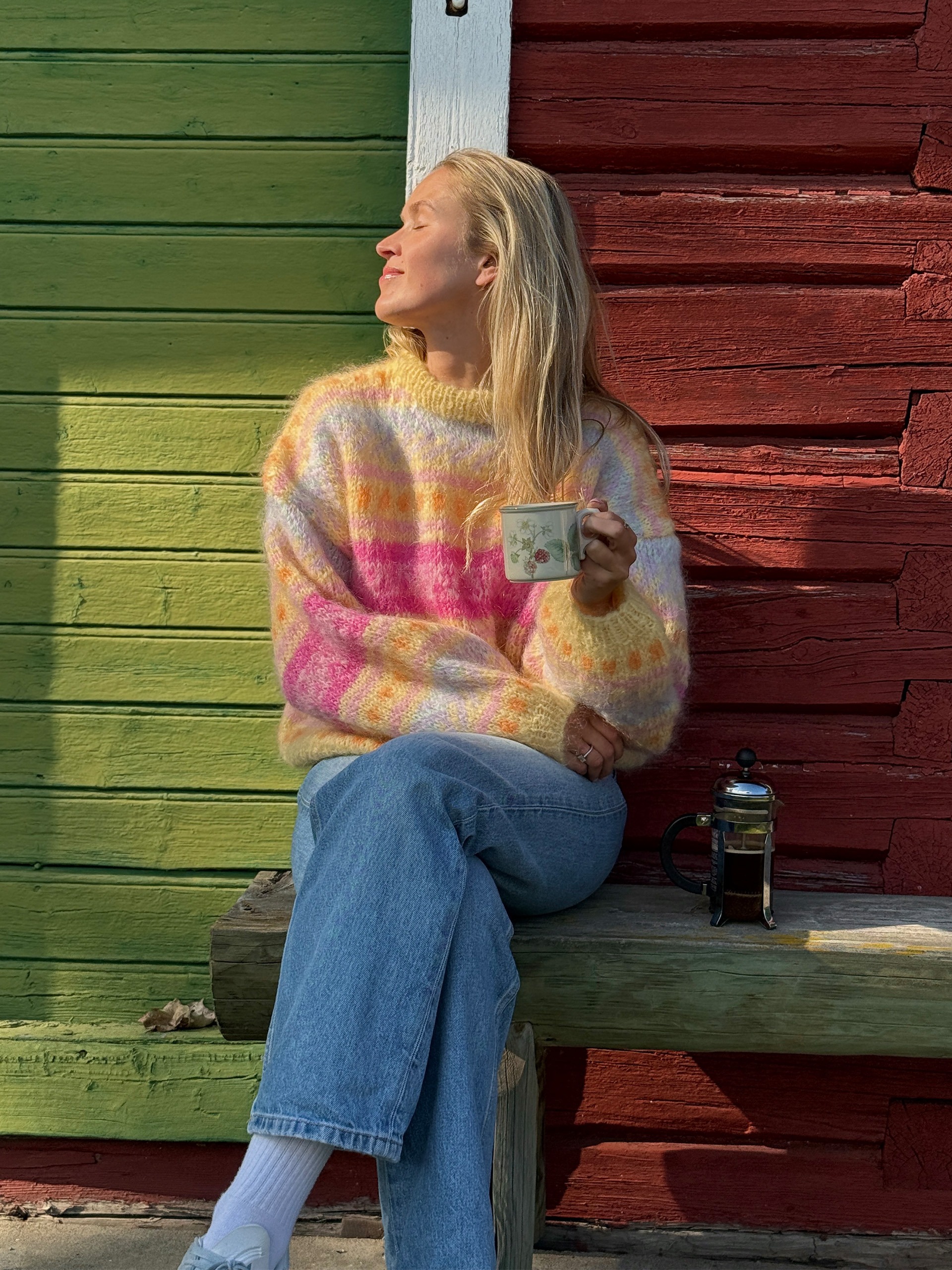 IR 02-01b Hanami Pullover ("Påfugl in Paris"- Wolle)