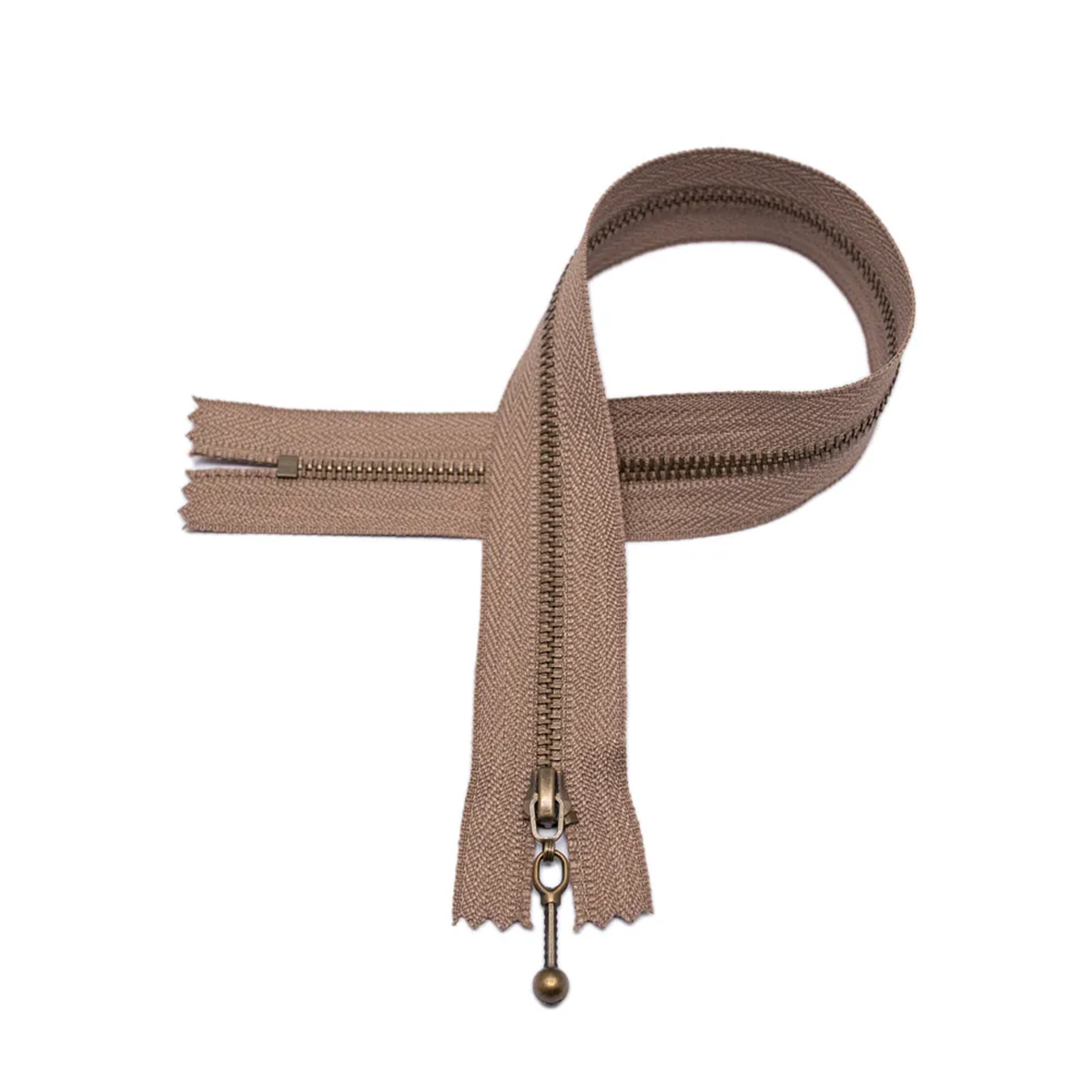 Reißverschluss - braun - 25cm