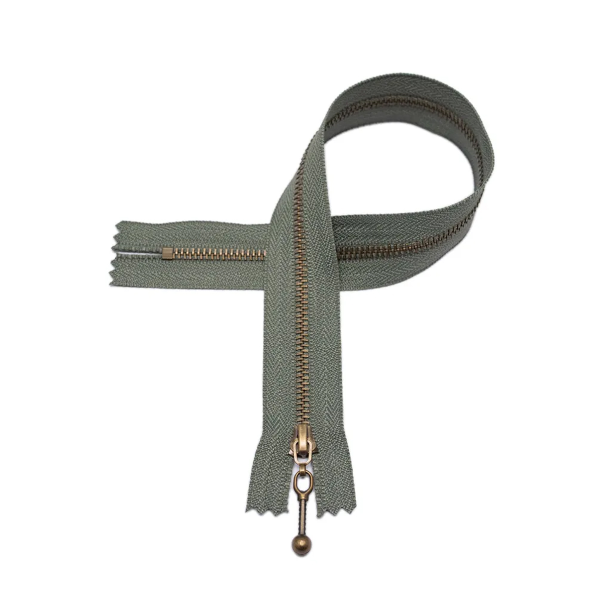 Reißverschluss - oliv - 18cm